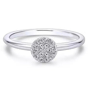 14K White Gold Diamond Pave Cluster Ring